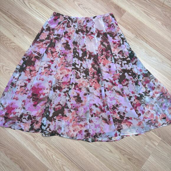Womens Skirt Petite 8 Soft Petal Pink Floral Fairy Romantic Cottagecore Pleated - Picture 1 of 7